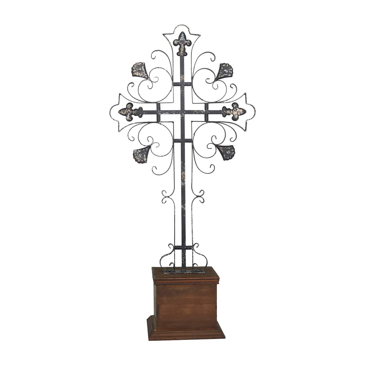 31&#x22; Black Iron French Country Cross